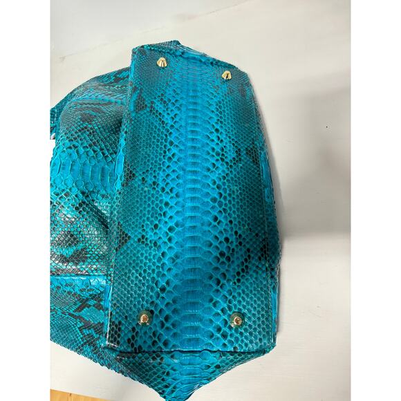 Ximena Kavalekas Python Single Shoulder Strap Hobo Bag Turquoise Teal Black - Picture 8 of 11